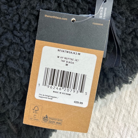NWT Women’s High Pile Nuptse Jacket Sherpa The North face black medium m - Picture 15 of 16